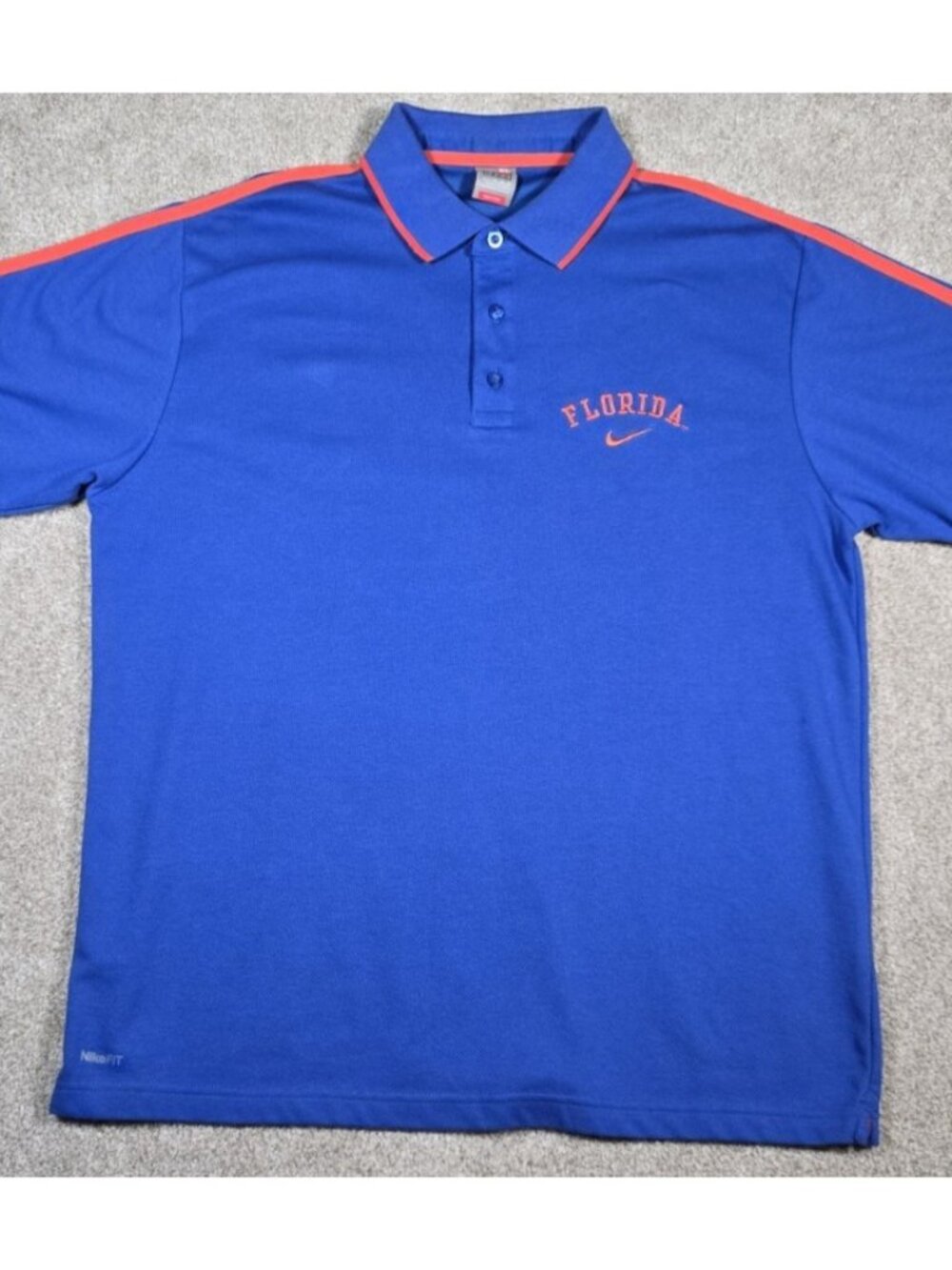 Florida Gators NCAA Nike Dri-Fit Short Sleeve Blue Golf Polo Shirt Men's Size XL